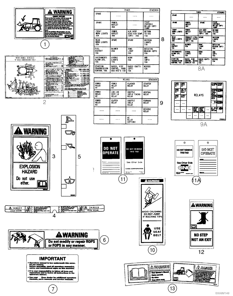 Схема запчастей Case 590SM - (09-75) - DECALS - LATIN AMERICAN SPANISH (09) - CHASSIS/ATTACHMENTS