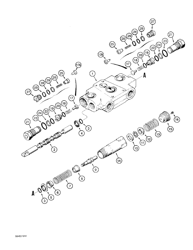 Схема запчастей Case 480F - (8-080) - LOADER CONTROL VALVE, LIFT SECTION (08) - HYDRAULICS