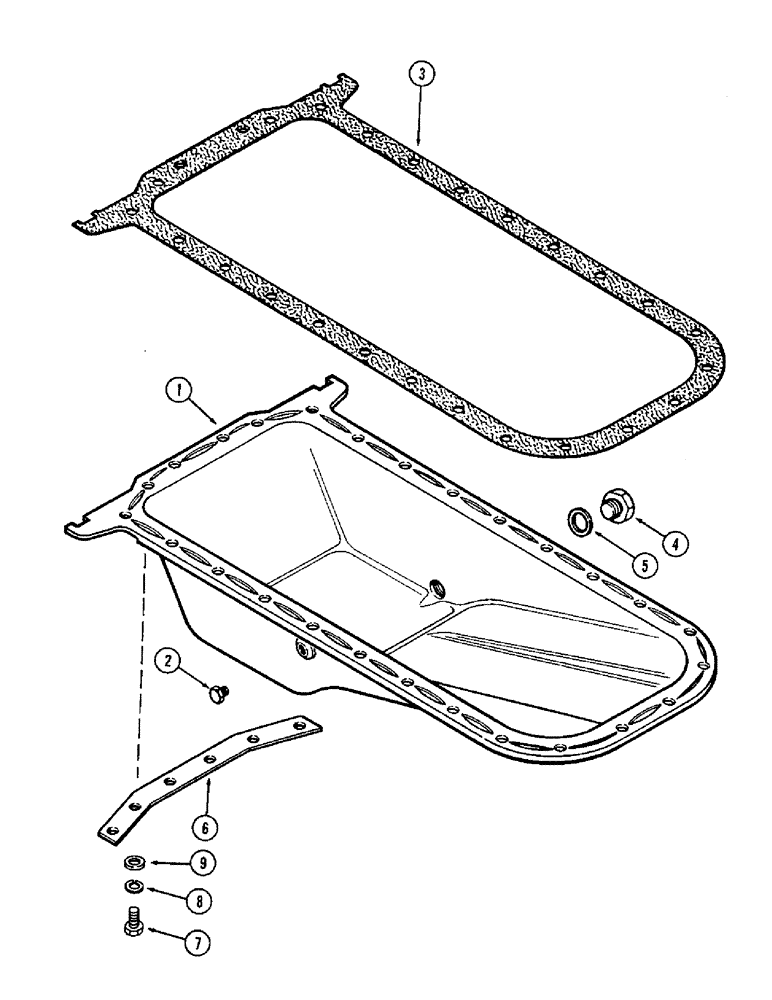 Схема запчастей Case 680CK - (024) - OIL PAN, (301B) DIESEL ENGINE (10) - ENGINE