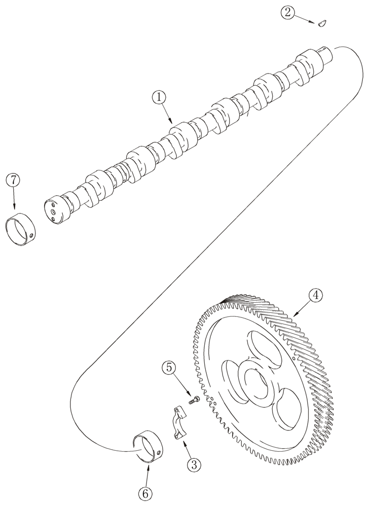 Схема запчастей Case 621C - (02-018) - CAMSHAFT (NORTH AMERICA/EUROPE), 6T-590 EMISSIONS CERTIFIED ENGINE (02) - ENGINE