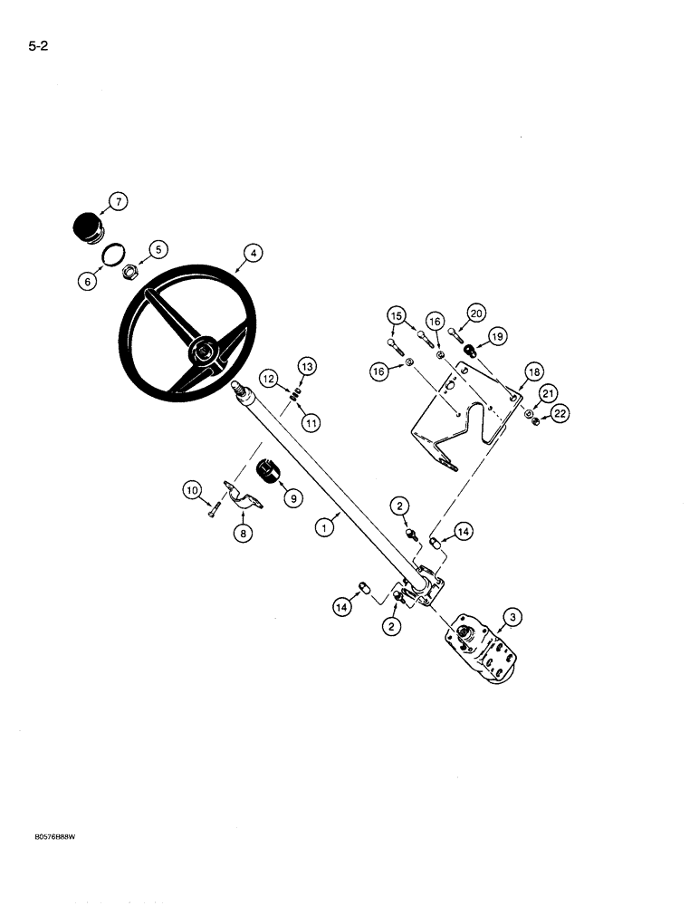 Схема запчастей Case 780D - (5-02) - STEERING WHEEL AND COLUMN (05) - STEERING