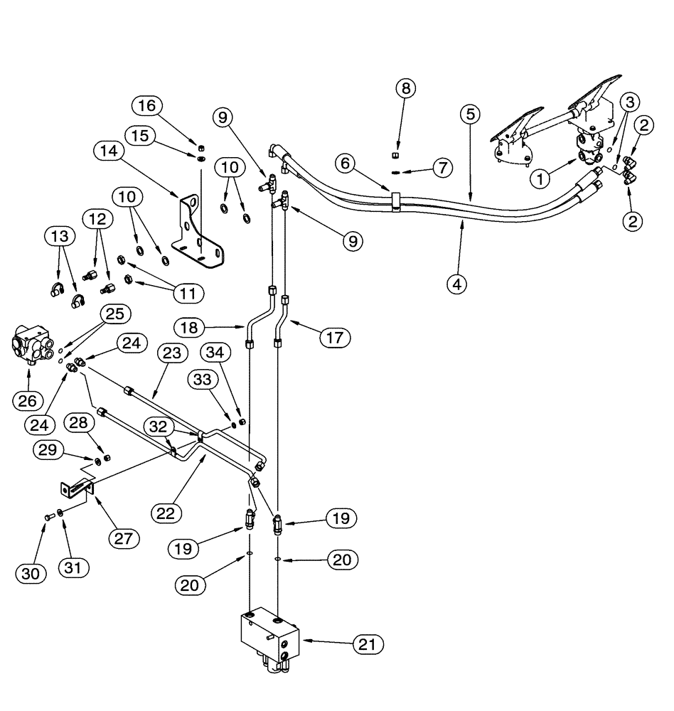 Схема запчастей Case 721C - (07-06) - HYDRAULICS - BRAKE, MAIN (07) - BRAKES