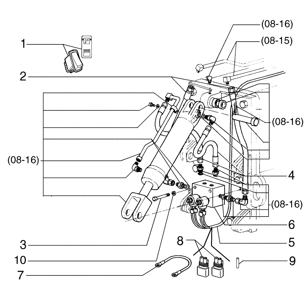 Схема запчастей Case 885B - (08-17[01]) - DOZER BLADE FLOAT CONTROL (08) - HYDRAULICS