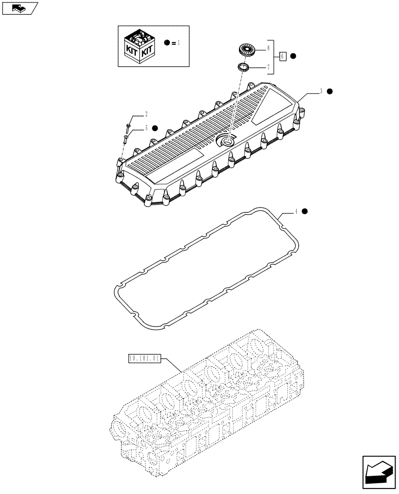 Схема запчастей Case F3BE0684N E915 - (10.101.02) - CYLINDER HEAD COVERS (504041319) (10) - ENGINE