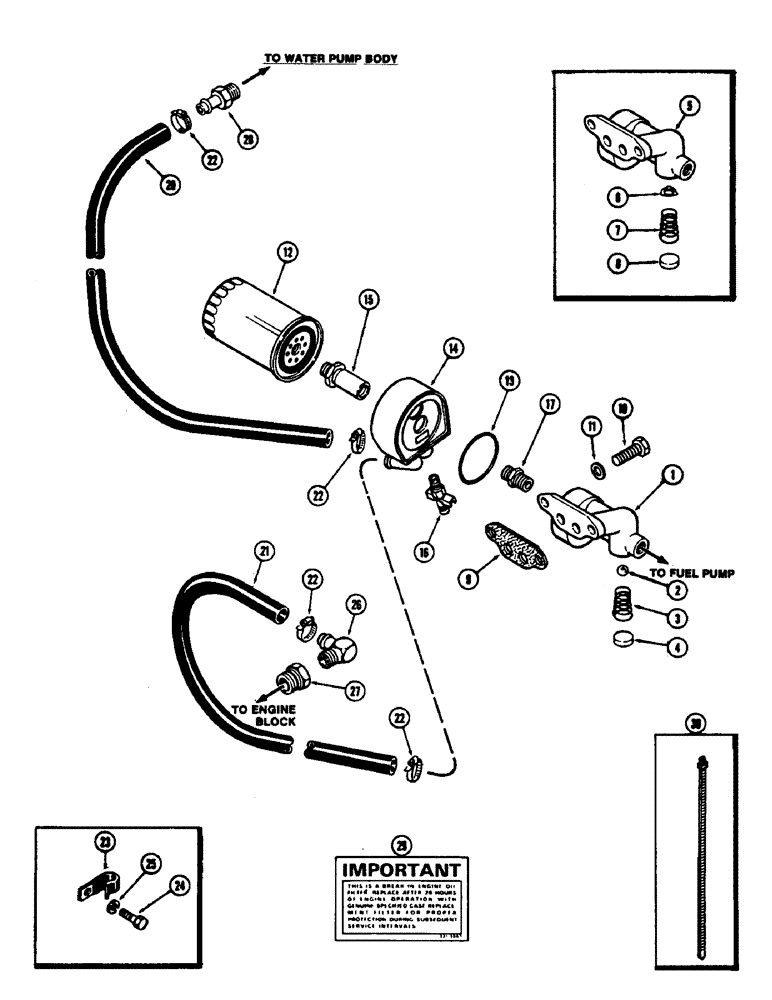 Схема запчастей Case 880B - (006) - OIL FILTER AND COOLER, 336BDT DIESEL ENGINE (01) - ENGINE