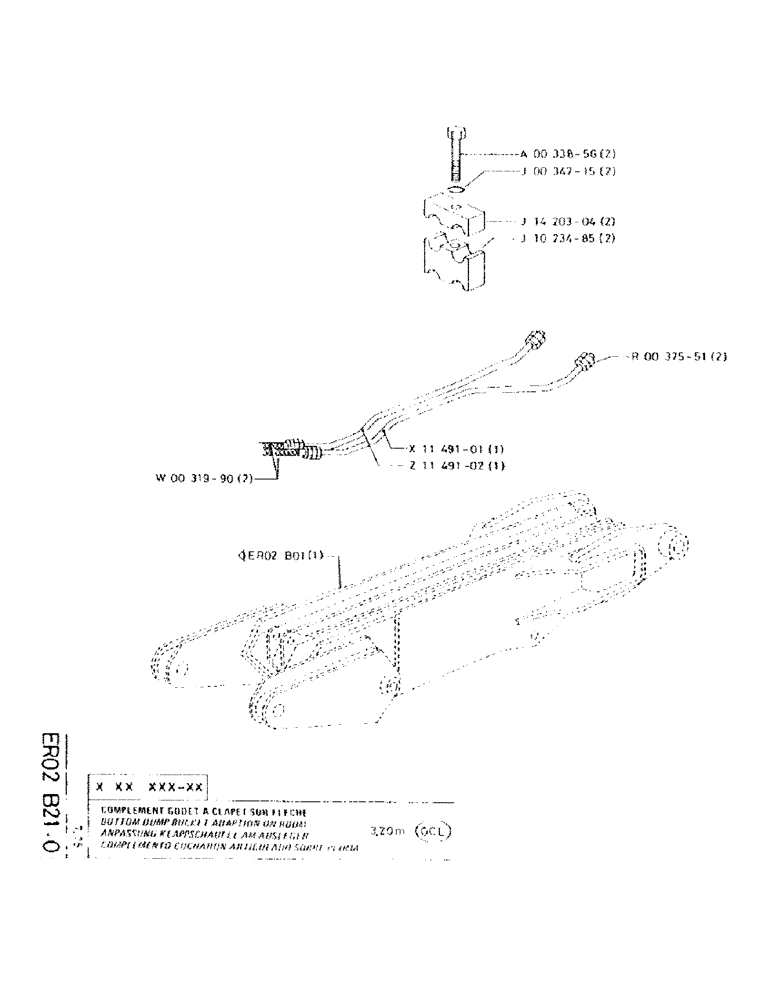 Схема запчастей Case RC200 - (109) - BOTTOM DUMP BUCKET ADAPTION ON BOOM 