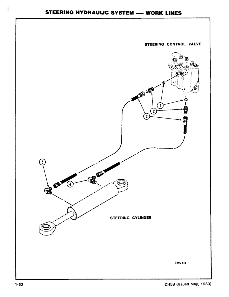 Схема запчастей Case DH5 - (1-52) - STEERING HYDRAULIC SYSTEM - WORK LINES (41) - STEERING