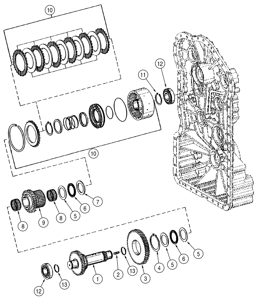 Схема запчастей Case 621D - (06-11) - TRANSMISSION - CLUTCH ASSY, FOURTH (06) - POWER TRAIN