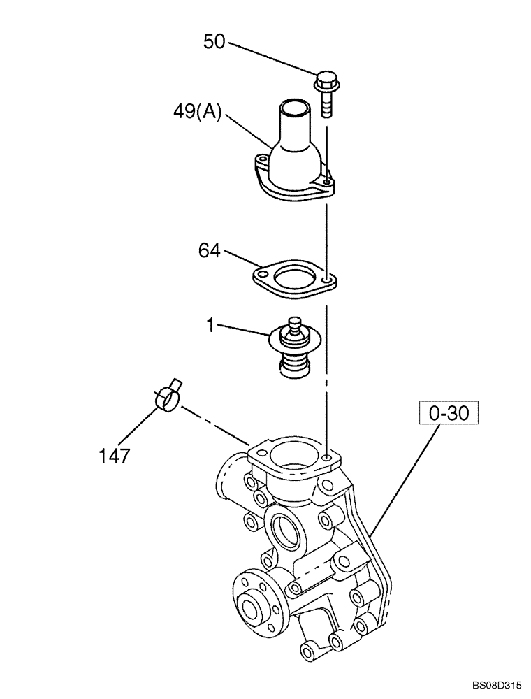 Схема запчастей Case CX75SR - (02-19) - ENGINE WATER CIRCUIT - THERMOSTAT (02) - ENGINE