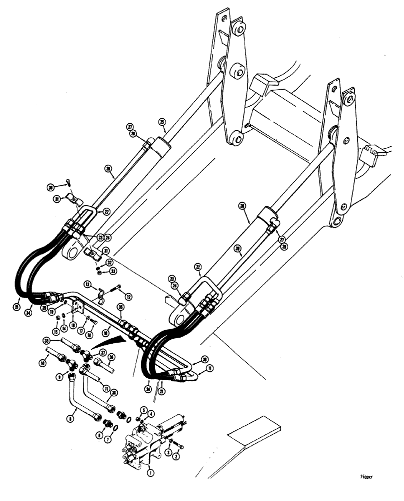 Схема запчастей Case W20 - (290) - LOADER HYDRAULICS LOADER TILT CYLINDER HYDRAULICS (08) - HYDRAULICS