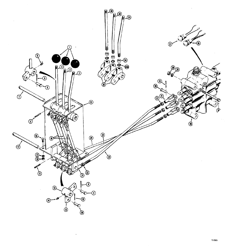 Схема запчастей Case W20 - (308) - LOADER CONTROL VALVE & LEVERS (3 SPOOL) CASE P/N IS STAMPED ON VALVE IDENTIFICATION PLATE (08) - HYDRAULICS