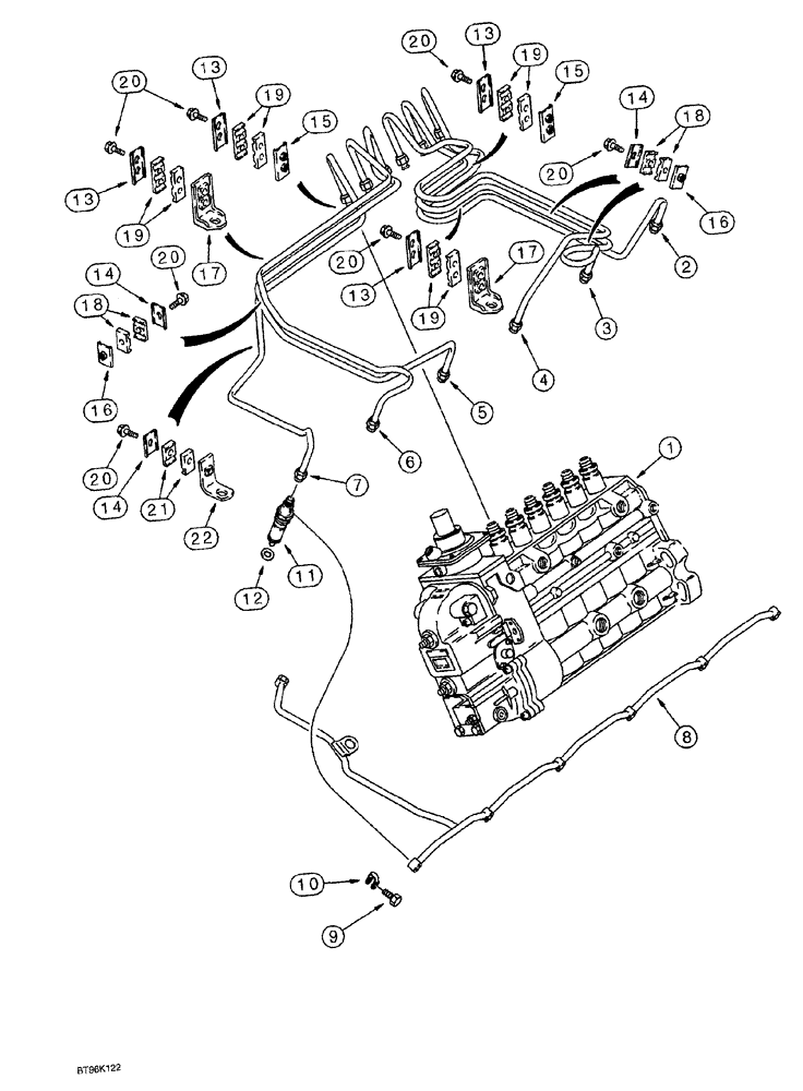 Схема запчастей Case 1150G - (3-009A) - FUEL INJECTION SYSTEM, 6T-590 EMISSIONS CERTIFIED ENGINE, JJG0218023 AND JJGO218479 AND AFTER (02) - FUEL SYSTEM