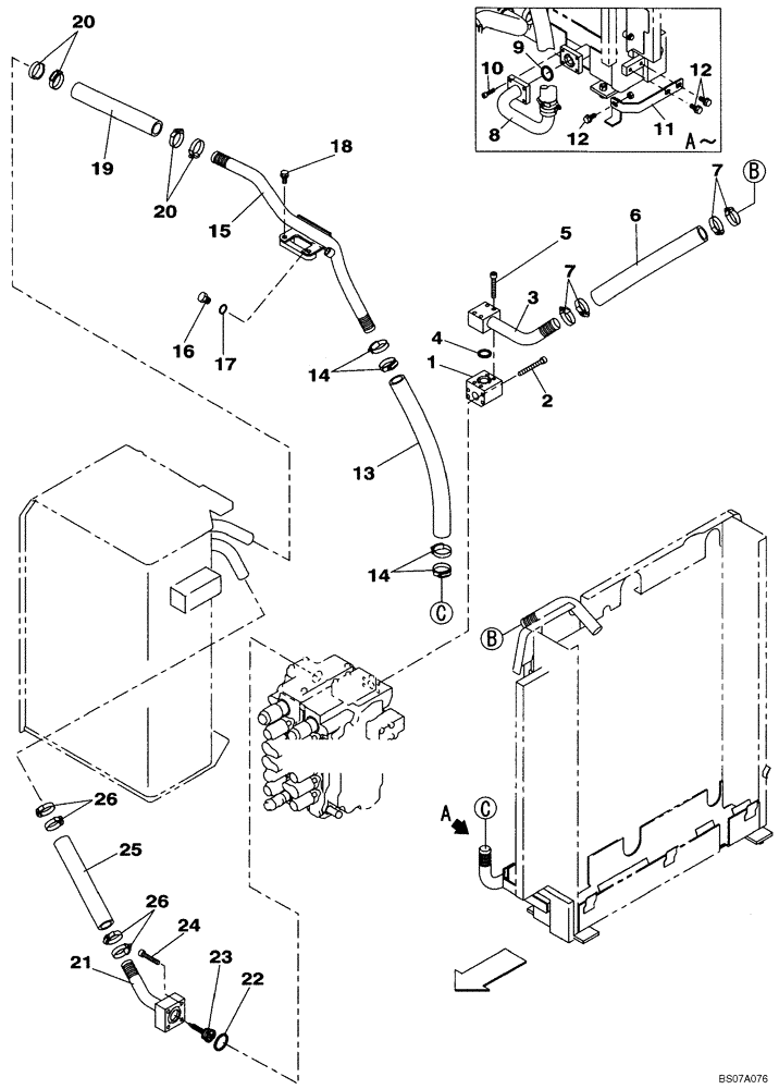 Схема запчастей Case CX130B - (08-06) - HYDRAULICS - RESERVOIR RETURN (08) - HYDRAULICS