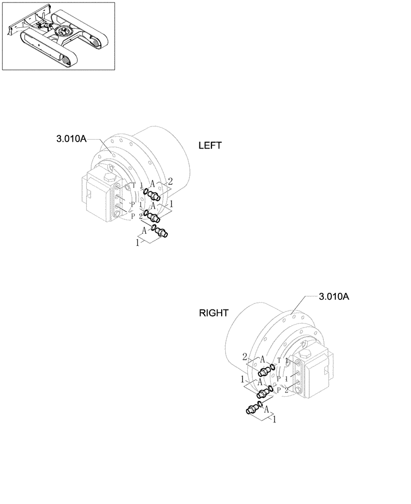 Схема запчастей Case CX27B - (3.010[02]) - TRAVEL MOTOR LINES (03) - Section 3