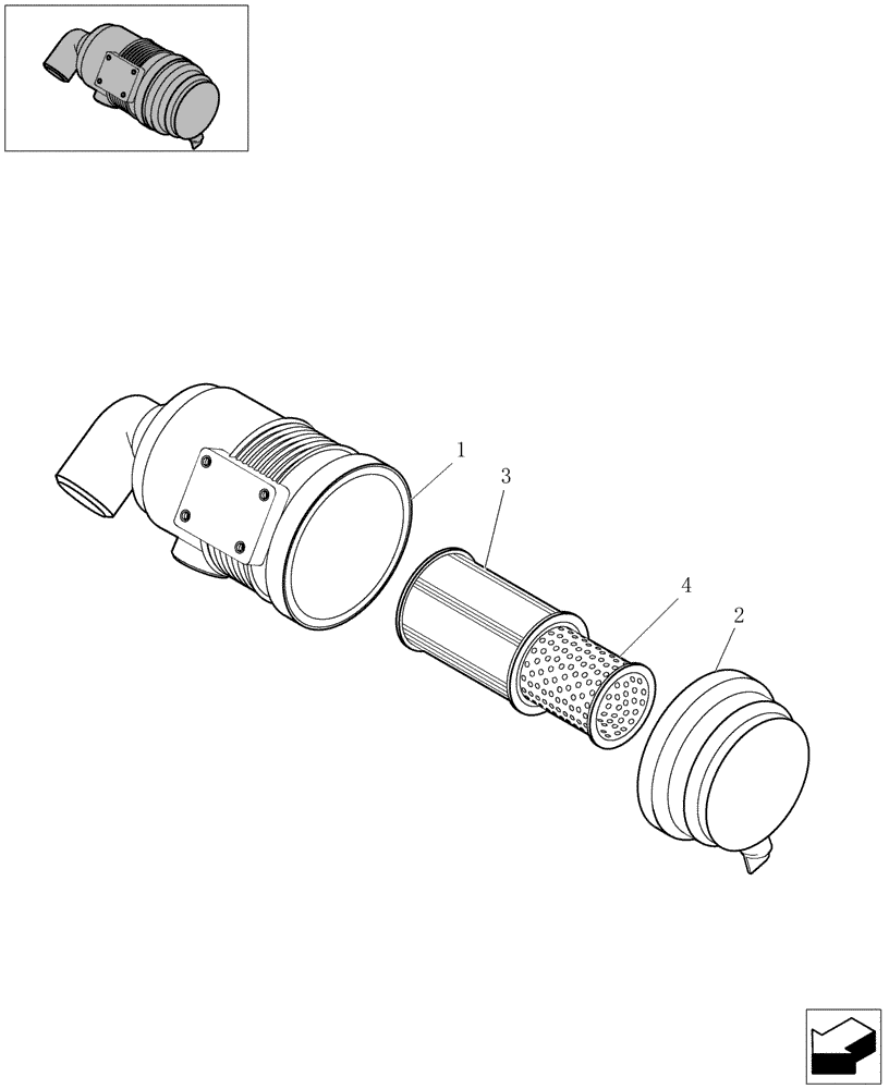 Схема запчастей Case CX20B - (0.001A[01]) - AIR CLEANER (10) - ENGINE