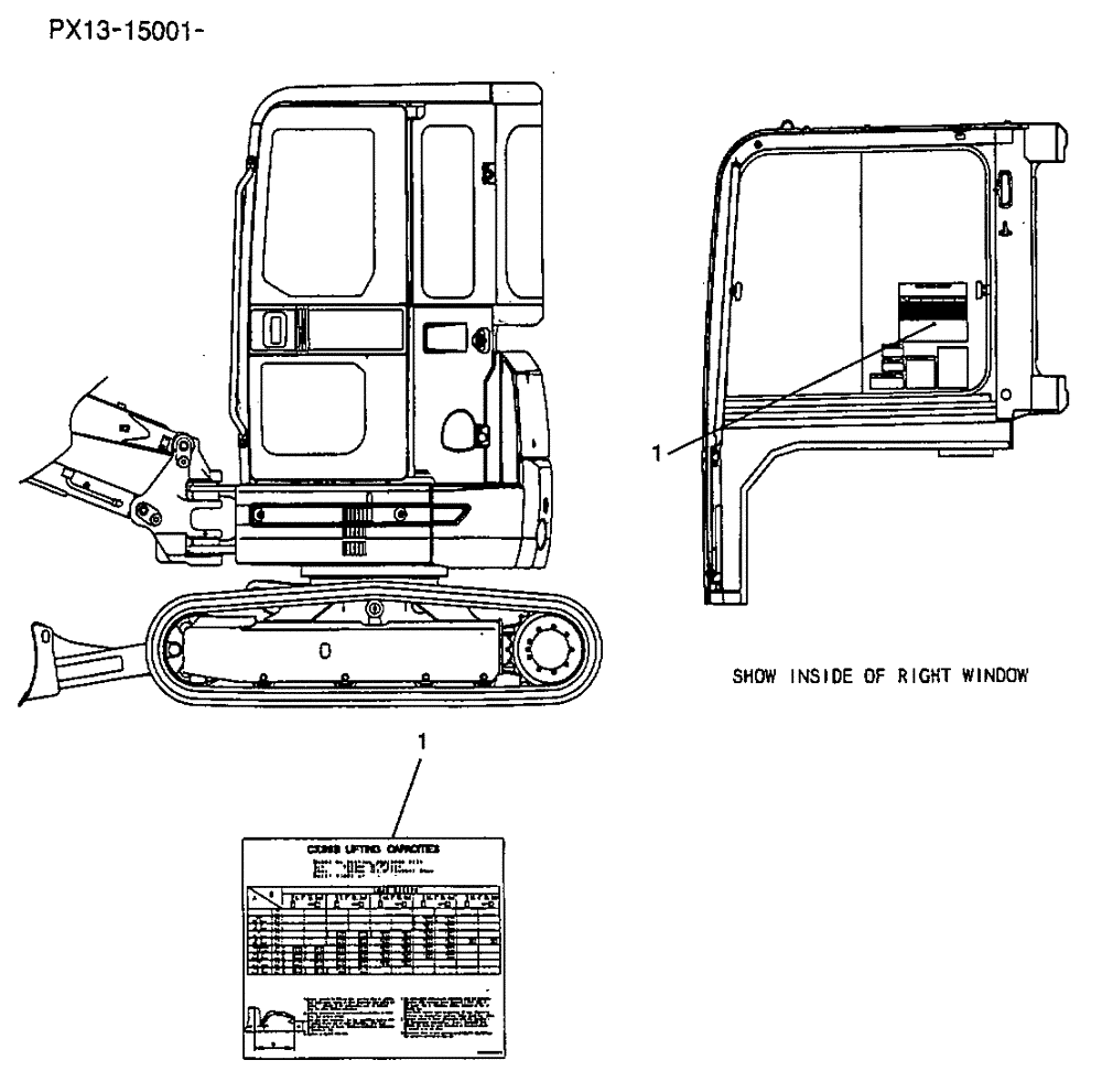 Схема запчастей Case CX36B - (06-019) - NAME PLATE INSTAL, P/N PW22T00078F1 (90) - PLATFORM, CAB, BODYWORK AND DECALS