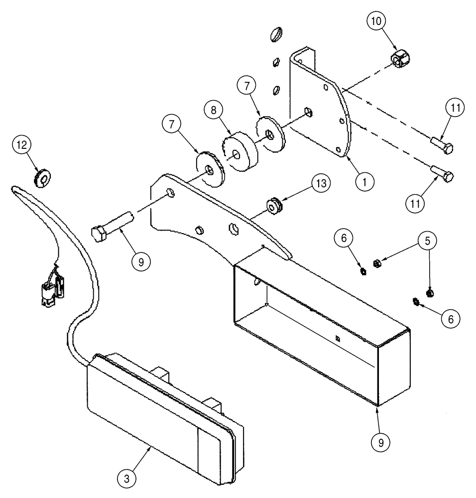 Схема запчастей Case 821C - (04-32) - MOUNTING LAMPS, REAR COMBINATION (04) - ELECTRICAL SYSTEMS