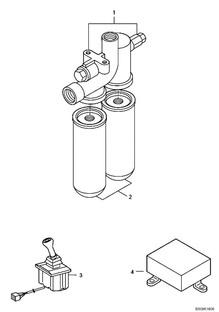 Схема запчастей Case 330B - (18A00000998[001]) - FILTER ASSEMBLY AND CONTROL UNIT (P.I.N. HHD0330BN7PG57000 AND AFTER) (84168088) (03) - Converter / Transmission