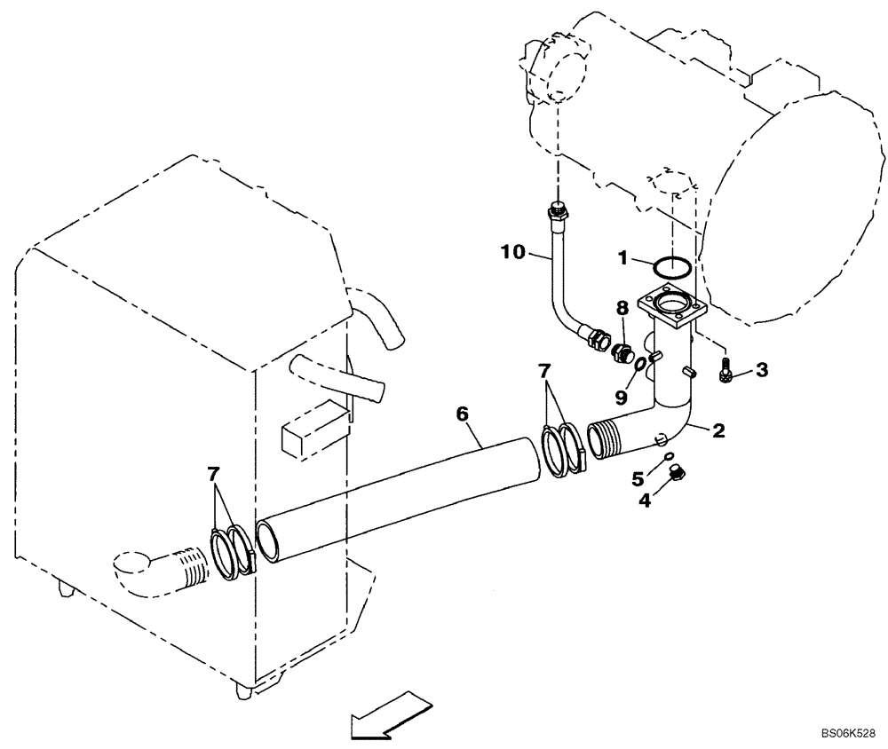 Схема запчастей Case CX210BLR - (08-05) - HYDRAULICS - PUMP SUCTION LINE (08) - HYDRAULICS