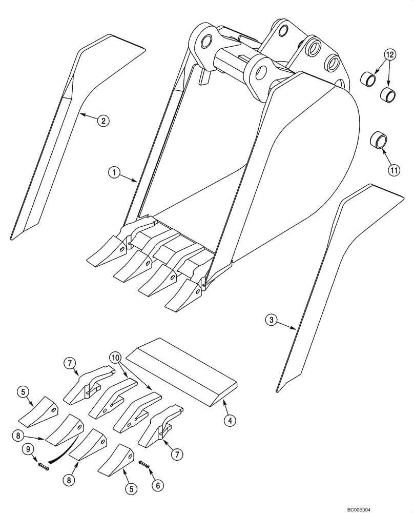 Схема запчастей Case 580M - (09-28) - BUCKET, UNIVERSAL BACKHOE (09) - CHASSIS/ATTACHMENTS