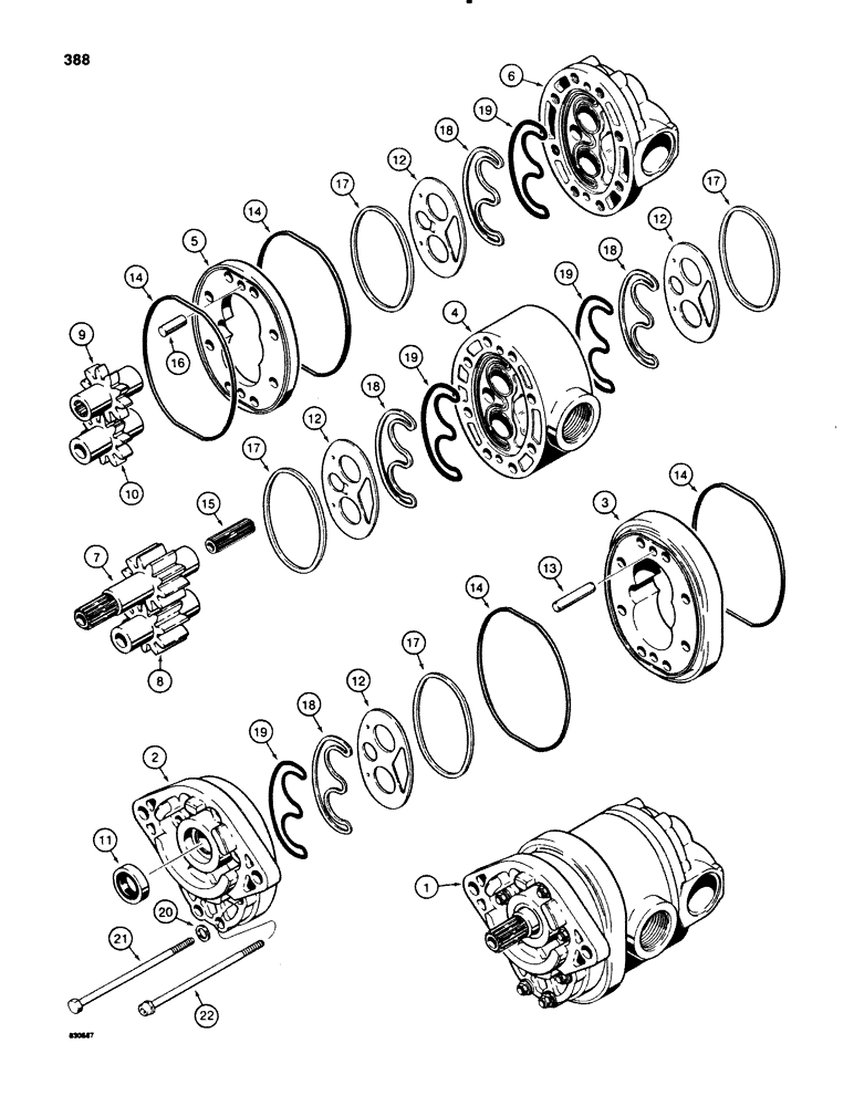 Схема запчастей Case 580SE - (388) - WEBSTER HYDRAULIC PUMP (08) - HYDRAULICS