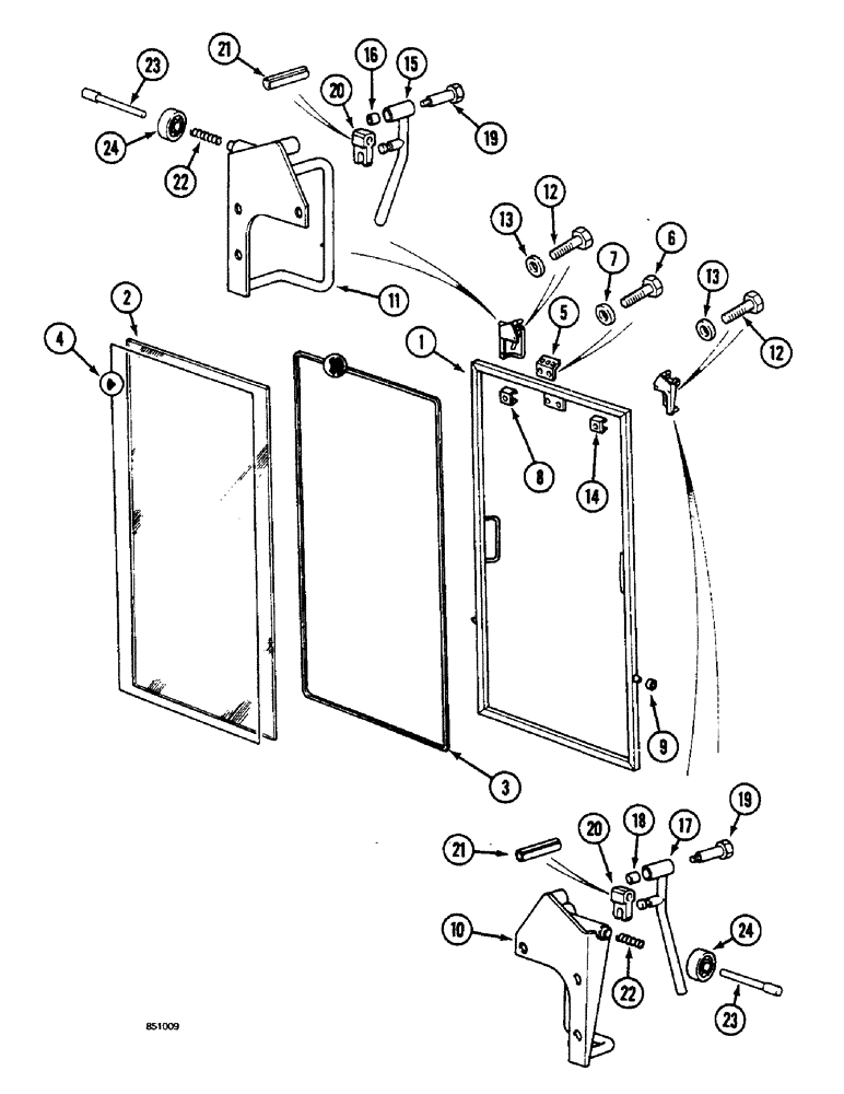 Схема запчастей Case 1088 - (9E-20) - CAB WINDSHIELD, P.I.N. FROM 19801 TO XXXXX (09) - CHASSIS/ATTACHMENTS