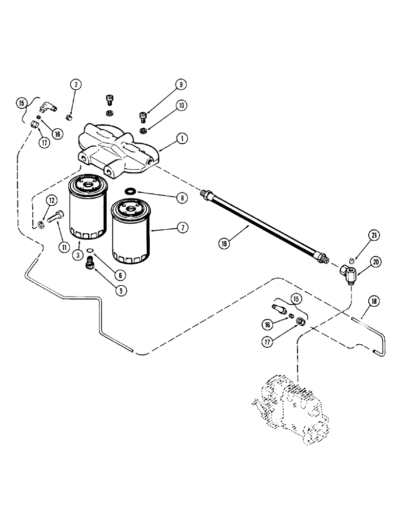 Схема запчастей Case 880 - (046) - FUEL FILTER SYSTEM, 336BDT DIESEL ENGINE (01) - ENGINE