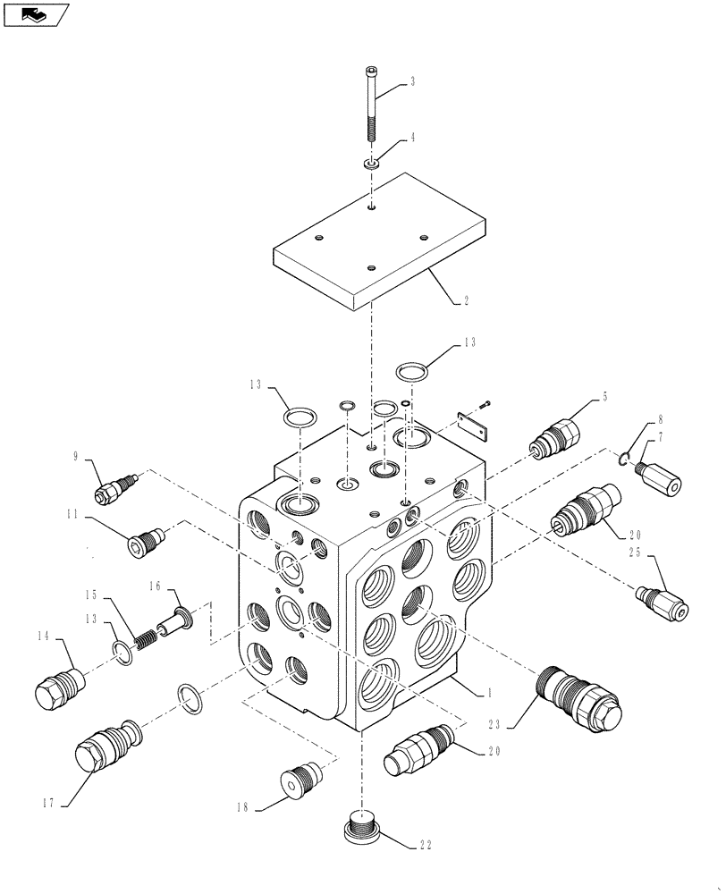 Схема запчастей Case 721F - (35.724.02[01]) - VALVE ASSY - LOADER CONTROL, TWO SPOOL (Z-BAR) (35) - HYDRAULIC SYSTEMS