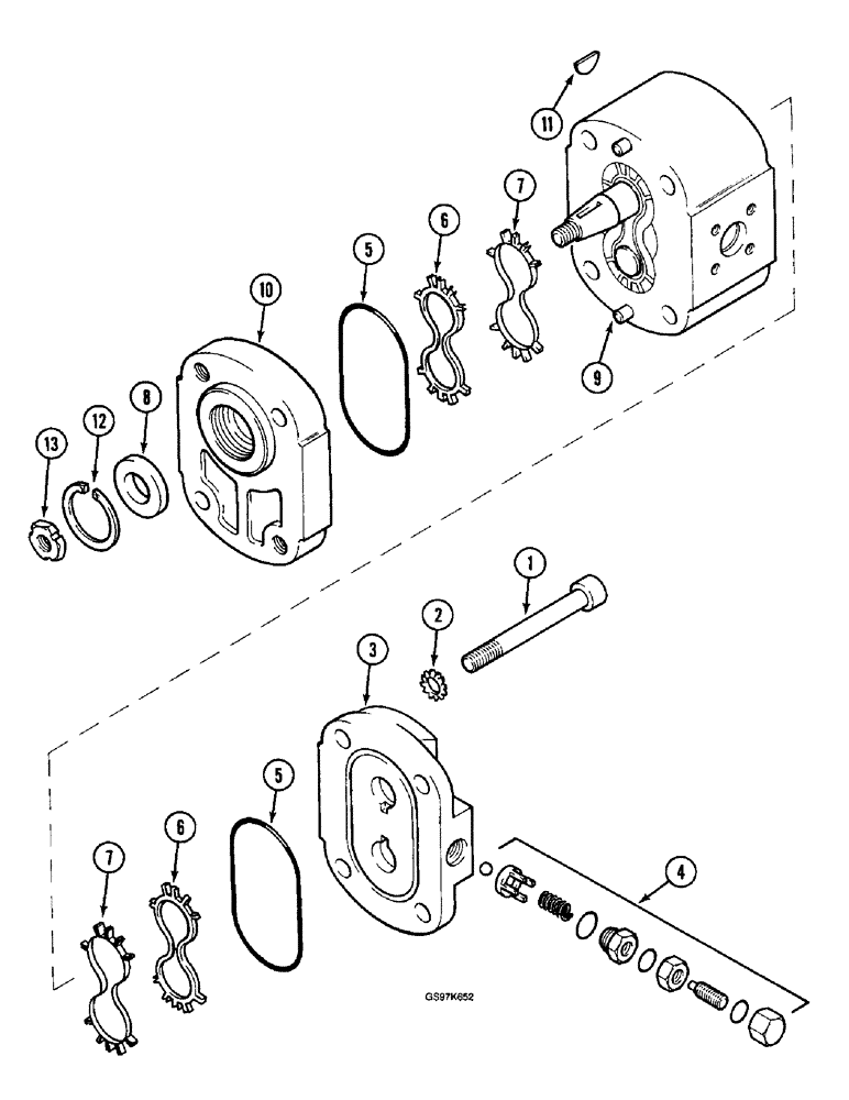 Схема запчастей Case 220B - (8-184) - OIL COOLER FAN MOTOR, MOTOR SERIAL NUMBER 60200000 AND AFTER, P.I.N. 74441 - 74597 AND, P.I.N. 03201 (08) - HYDRAULICS