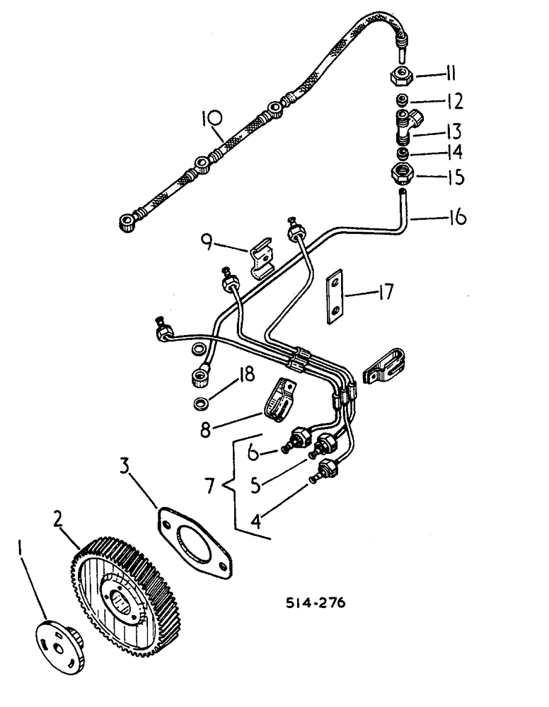 Схема запчастей Case 3400 - (130) - FUEL INJECTION PIPES (10) - ENGINE