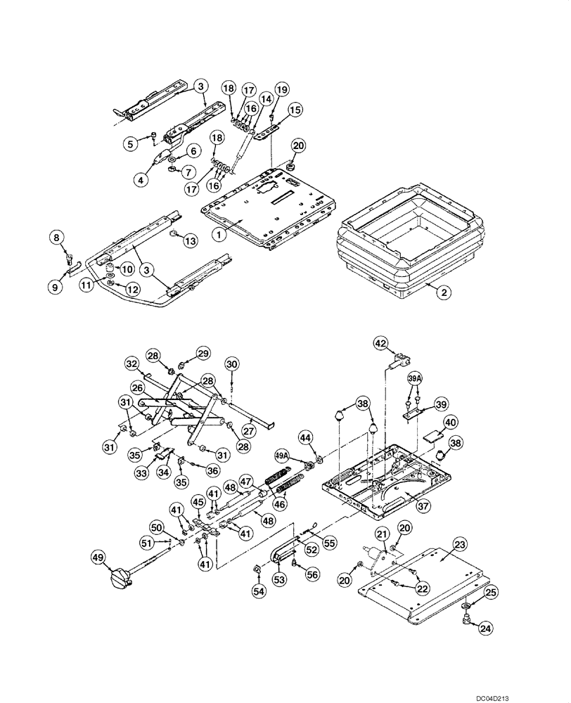 Схема запчастей Case 885 - (09.57[00]) - SEAT ASSY - SUPENSION ASSY (09) - CHASSIS