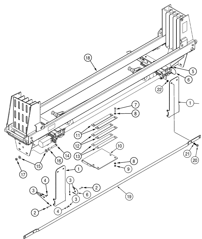 Схема запчастей Case 6030 - (09-05) - DRILL PIPE LOADER PLATE TO BRACKET (09) - CHASSIS/ATTACHMENTS