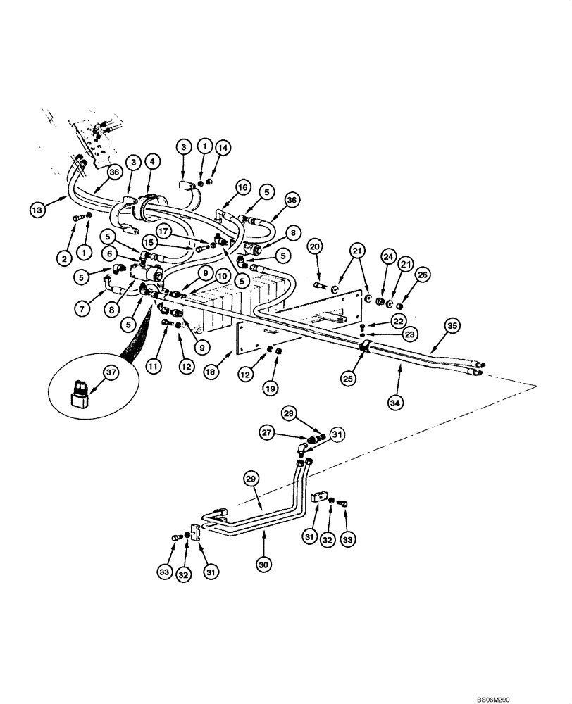 Схема запчастей Case 845 - (08.26[00]) - SCARIFIER AND RIPPER HYDRAULIC CIRCUIT (08) - HYDRAULICS