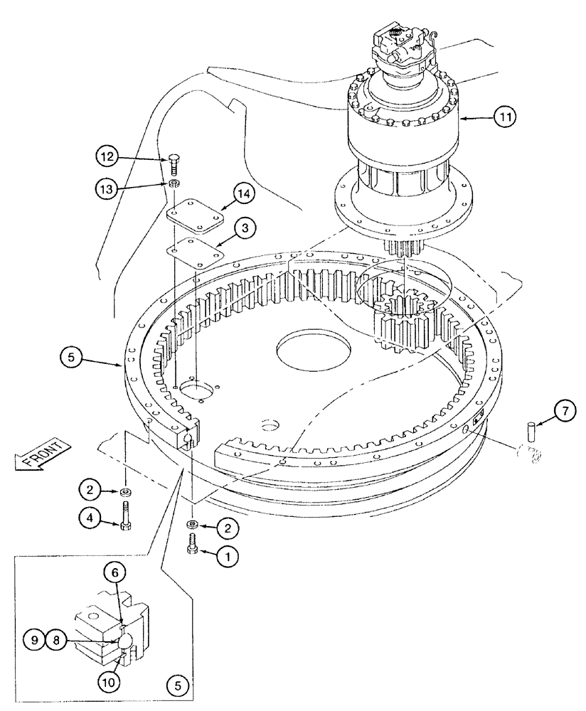 Схема запчастей Case 9050B - (9-002) - TURNTABLE BEARING, MODELS WITHOUT TIMBER KING (09) - CHASSIS/ATTACHMENTS