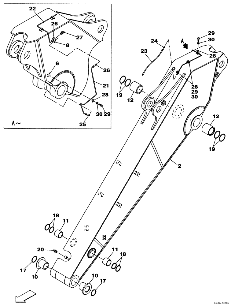 Схема запчастей Case CX460 - (09-46) - ARM, EXCAVATOR, 3,38 M (11 FT 1 IN) (09) - CHASSIS/ATTACHMENTS