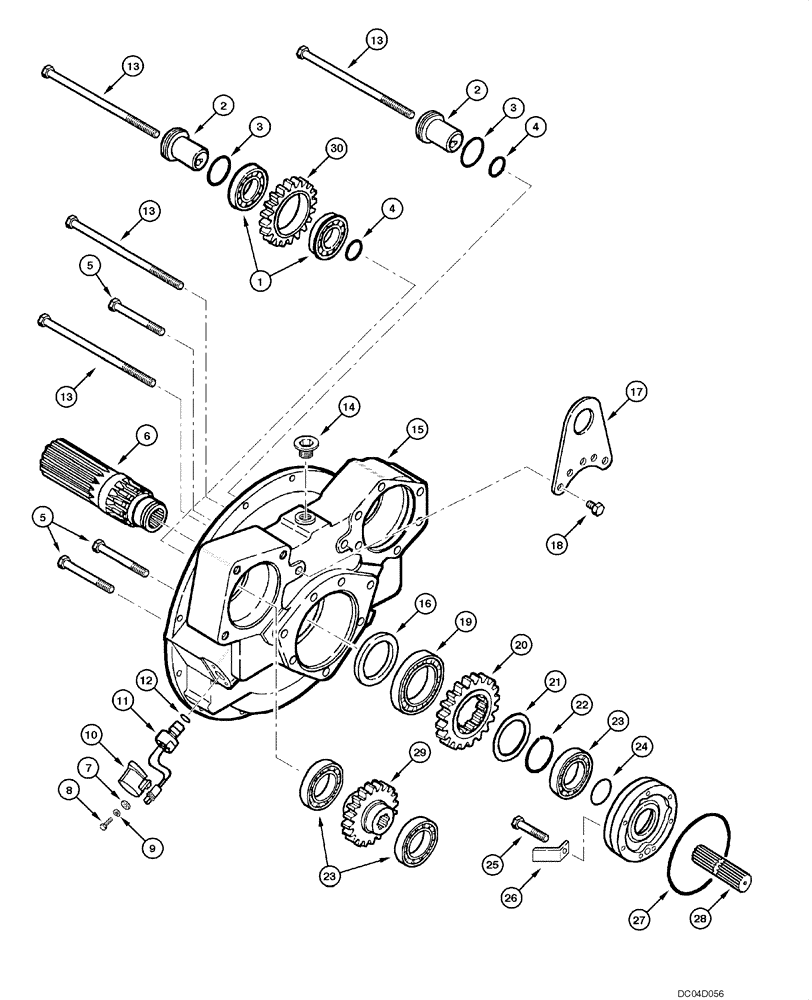 Схема запчастей Case 885 - (06.07[00]) - TRANSMISSION - HOUSING AND INPUT SHAFT (06) - POWER TRAIN