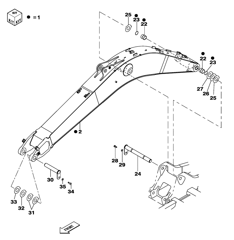 Схема запчастей Case CX250C - (09-030[00]) - MONOBLOCK BOOM - 5.85 M (09) - CHASSIS/ATTACHMENTS