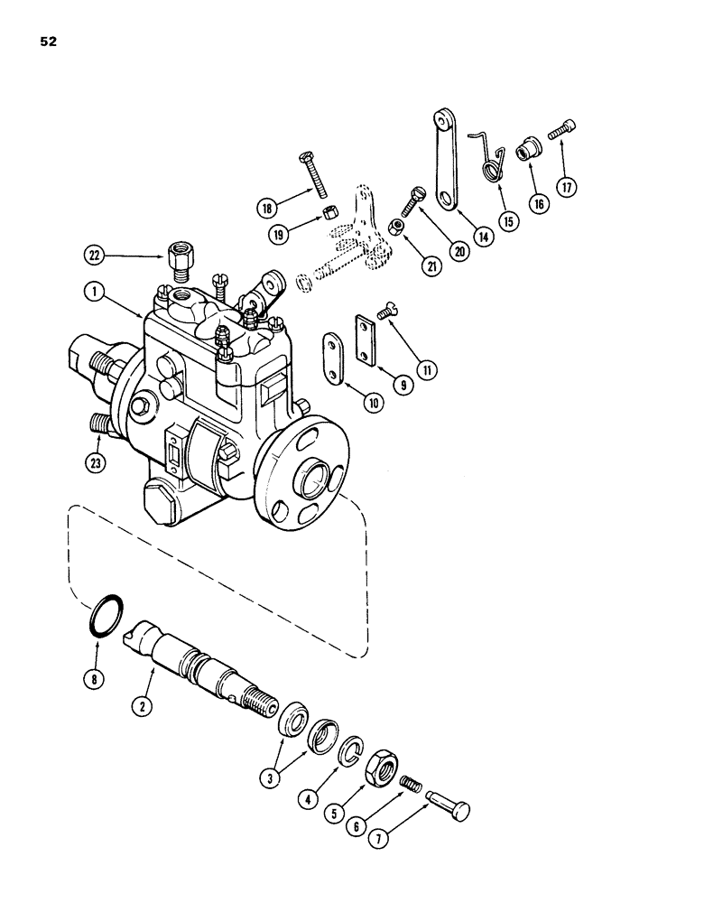 Схема запчастей Case 584D - (052) - INJECTION PUMP, 188 DIESEL ENGINE (10) - ENGINE