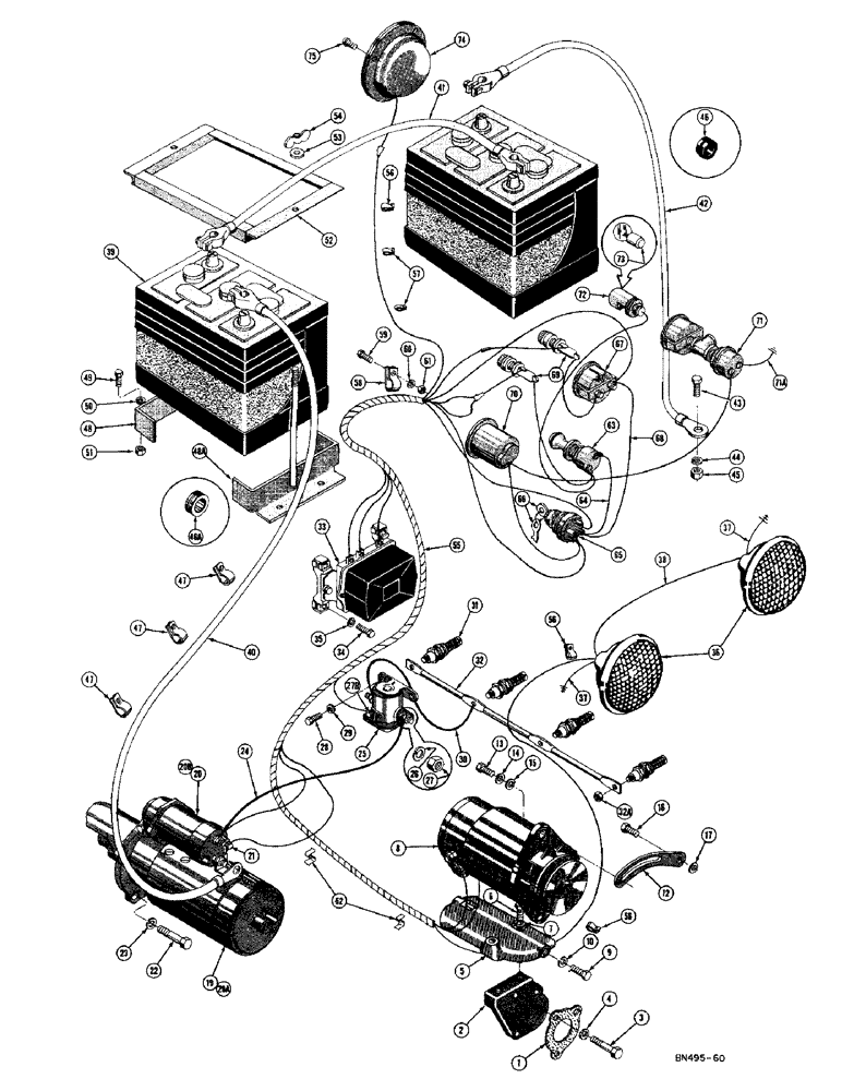 Схема запчастей Case 420C - (070) - STARTER, GENERATOR, BATTERY, AND WIRING - DIESEL (06) - ELECTRICAL SYSTEMS