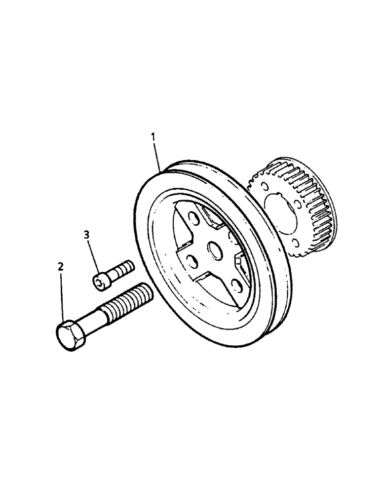 Схема запчастей Case 221B - (2-38) - ENGINE PULLEY, 121B (DAH1215912-) / 221B (DAH2215913-) (02) - ENGINE