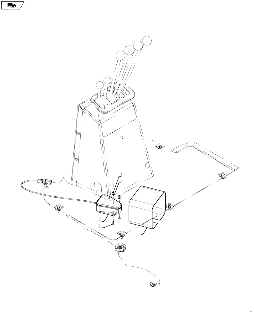 Схема запчастей Case 580SN WT - (35.726.35) - CONTROL - BACKHOE, AUXILIARY FOOT SWITCH (35) - HYDRAULIC SYSTEMS