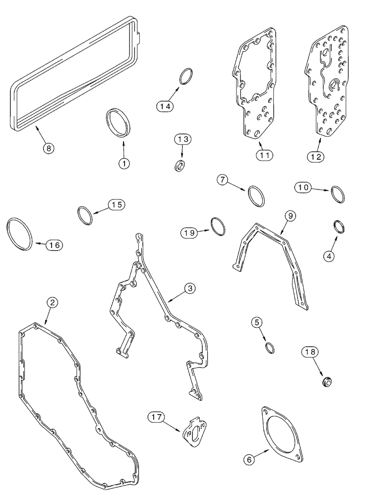 Схема запчастей Case 550H - (2-30) - GASKET KIT, 4-390/4T-390 EMISSIONS CERTIFIED ENGINE, CYLINDER BLOCK (02) - ENGINE