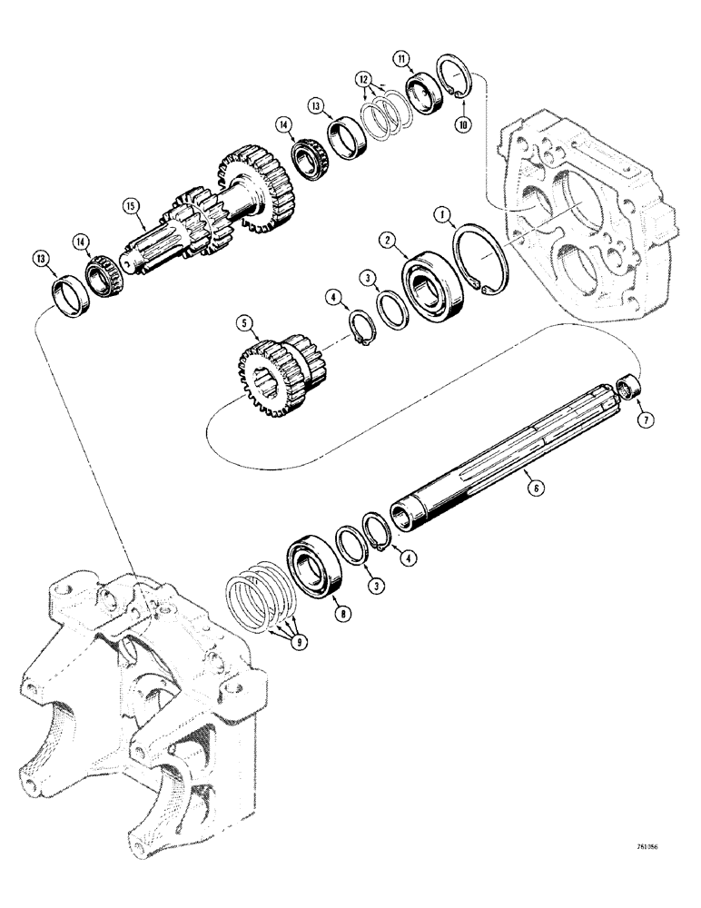 Схема запчастей Case 380CK - (088) - TRANSMISSION, INPUT SHAFT AND RANGE SHAFT (06) - POWER TRAIN