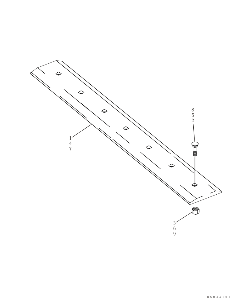 Схема запчастей Case 410 - (09-09) - BUCKET, CUTTING EDGE (BOLT-ON CUTTING EDGE) (09) - CHASSIS