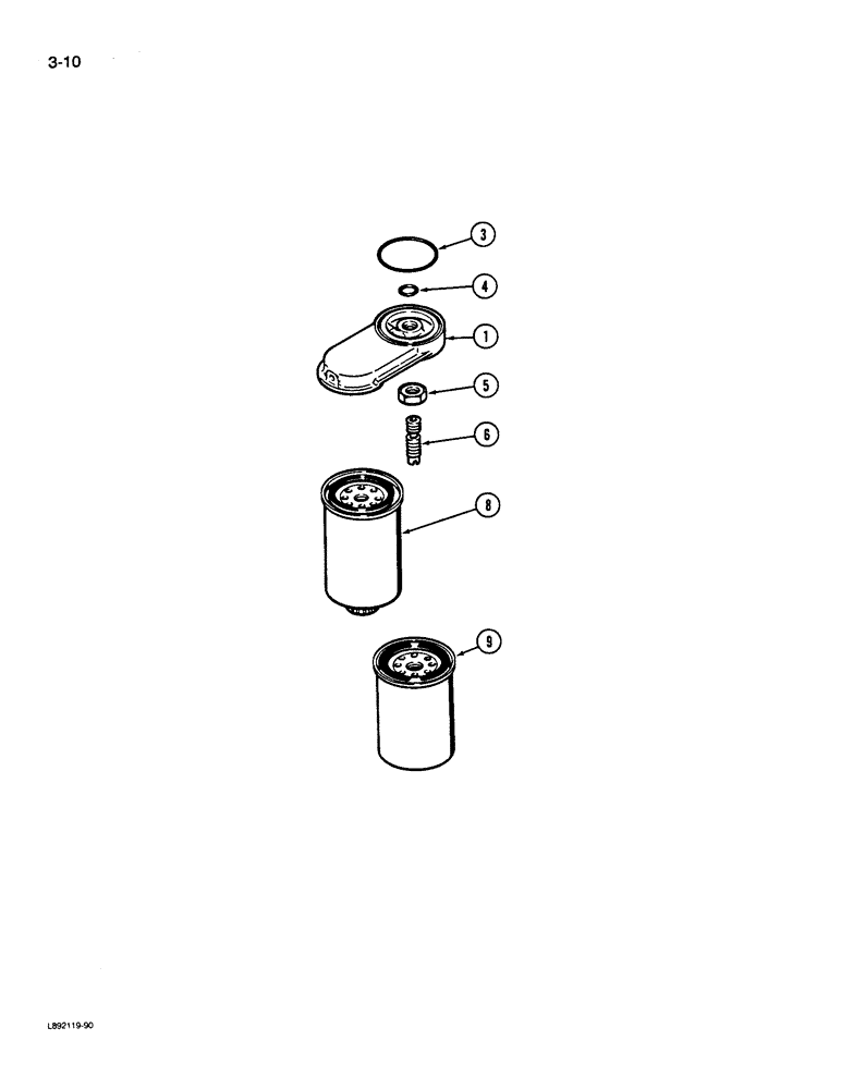 Схема запчастей Case 550 - (3-10) - FUEL FILTER, 4-390 ENGINE, 4T-390 ENGINE (03) - FUEL SYSTEM