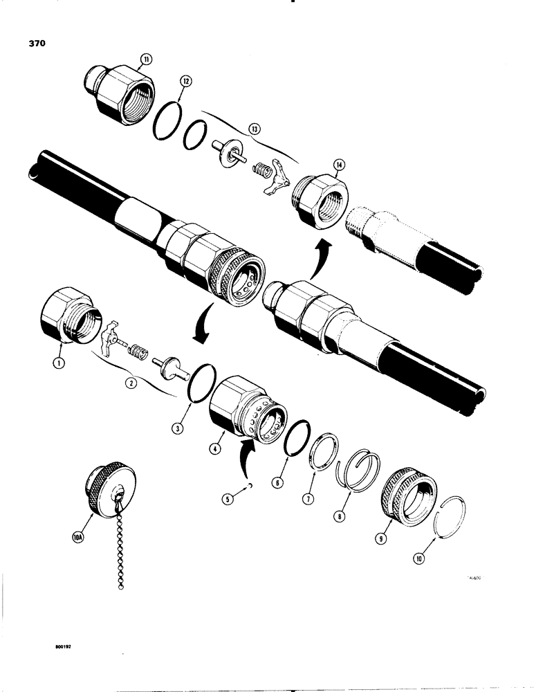 Схема запчастей Case 580C - (370) - D52800 HYDRAULIC COUPLING (FEMALE) (08) - HYDRAULICS