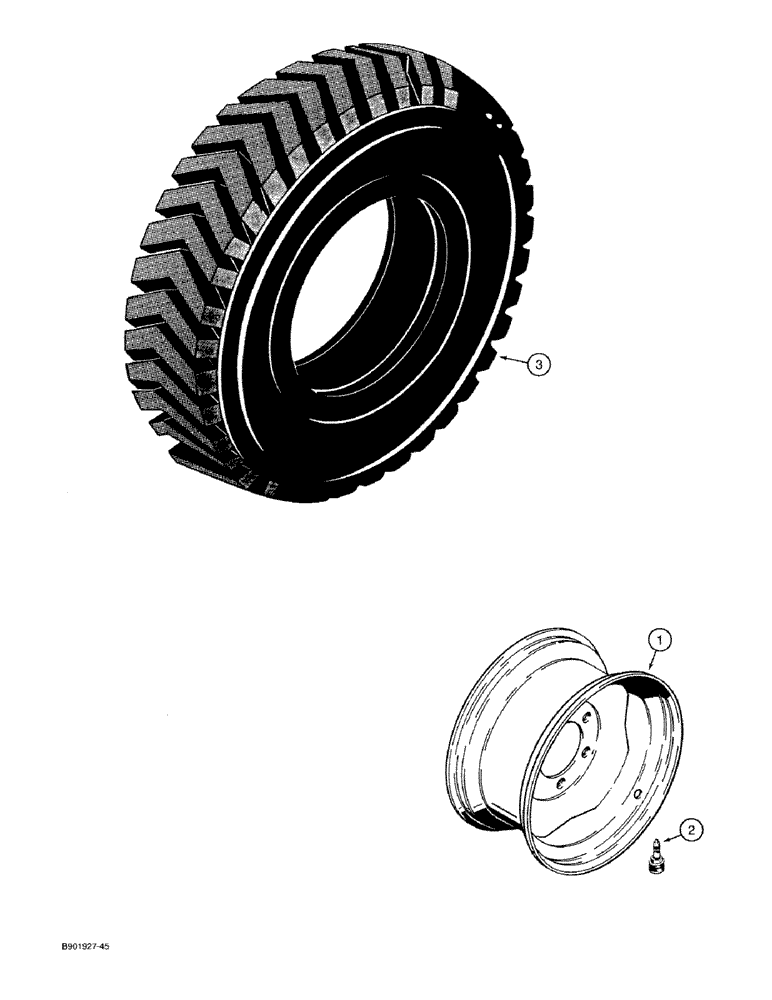 Схема запчастей Case 1818 - (6-26) - WHEELS AND TIRES (06) - POWER TRAIN