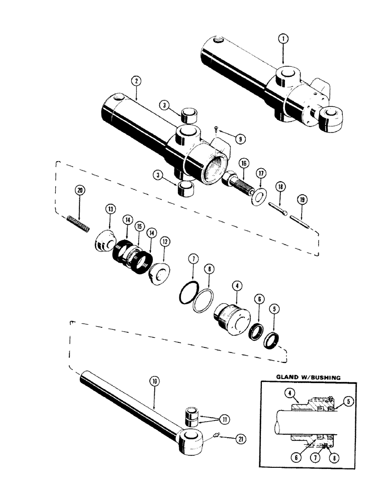 Схема запчастей Case 680CK - (300) - G32878 & G32879 BACKHOE SWING CYLINDERS (35) - HYDRAULIC SYSTEMS