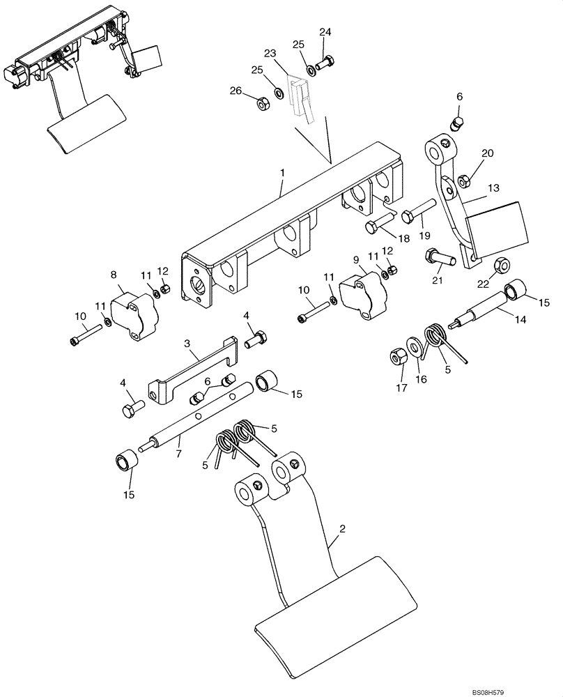 Схема запчастей Case 650L - (33.202.01) - PEDALS - BRAKE AND DECELERATOR (33) - BRAKES & CONTROLS