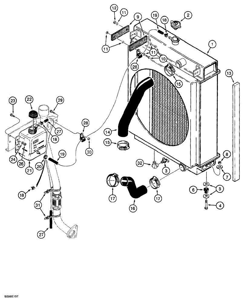 Схема запчастей Case 850G - (2-06) - RADIATOR, HOSES, AND COOLANT BOTTLE (01) - ENGINE